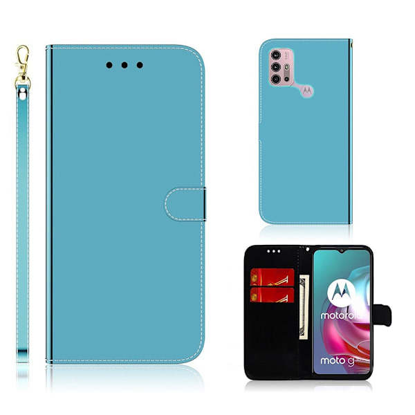 Mirror Motorola Moto G30 flip case - Sininen Blue