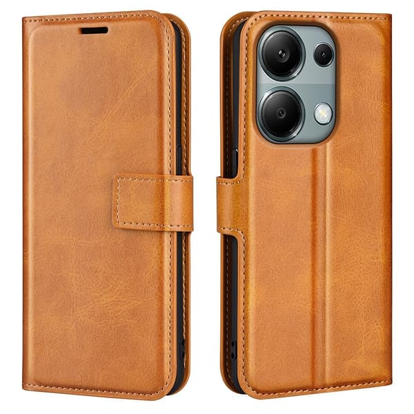 Hållbart konstläder Xiaomi Redmi Note 13 Pro 4G fodral med plånbok - Gul Gul