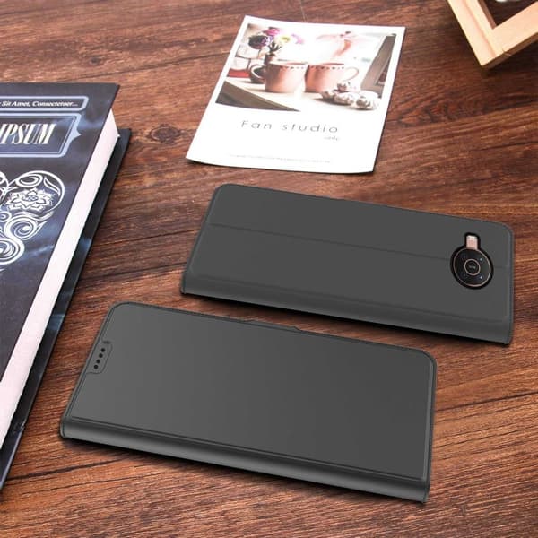 Sileä ja ohut premium-PU-nahkakotelo Nokia X20 - Musta Black