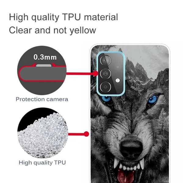 Deco Samsung Galaxy A23 deksel - Voldsom Ulv Silver grey