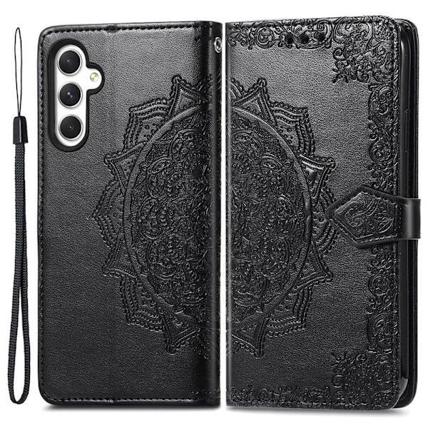 Mandala Samsung Galaxy A35 læderetui - Sort Black