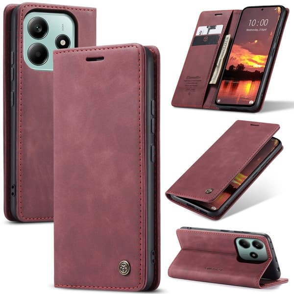 CaseMe Xiaomi Redmi Note 14 5G vintage-kotelo - Punainen Red