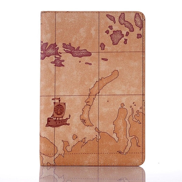 iPad 10.2 (2021) / (2020) / (2019) cool map pattern leather flip Brown