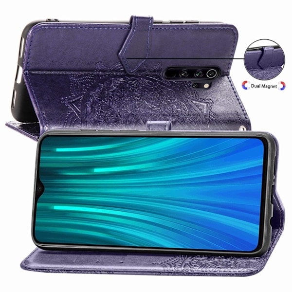 Mandala Xiaomi Redmi Note 8 Pro etui - Lilla Purple