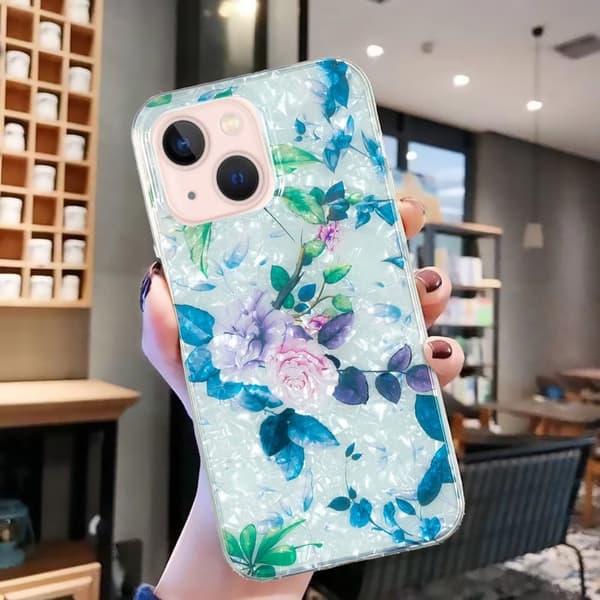 Marble iPhone 15 Plus Suojakotelo - Rose Blue