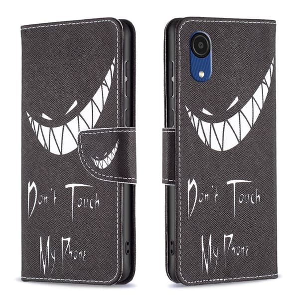 Wonderland Samsung Galaxy A03 Core Flippetui - Don't Touch My Phone Black