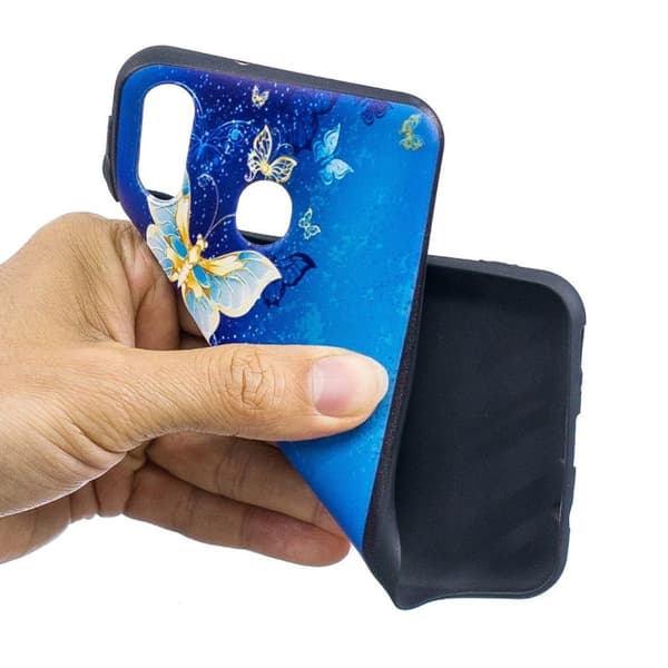 Imagine Samsung Galaxy M20 deksel - Sommerfuglmønster Blue