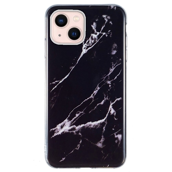 Marmormotiv iPhone 14 Plus skal - Svart Svart