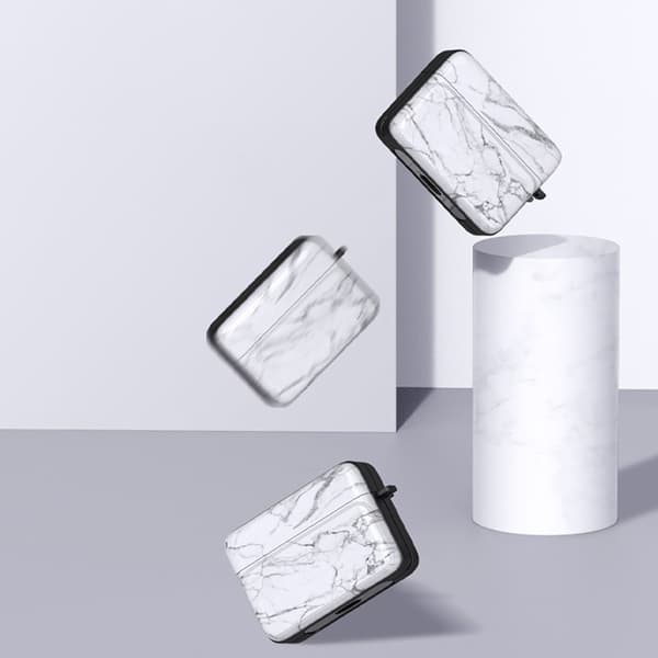 Airpods Pro-etui med marmormønster - Hvid White
