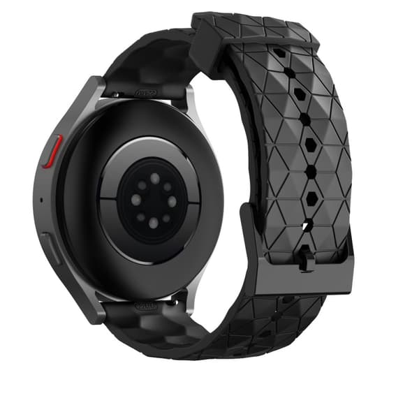 22mm Universal jalkapallo tyyli silikoni ranneke - Musta Black