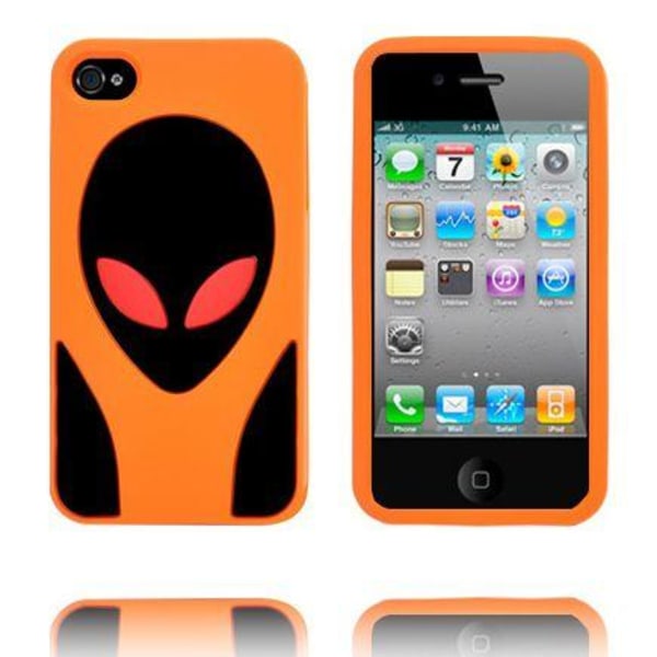 Alien Invasion (Orange) iPhone 4S Silikonskal