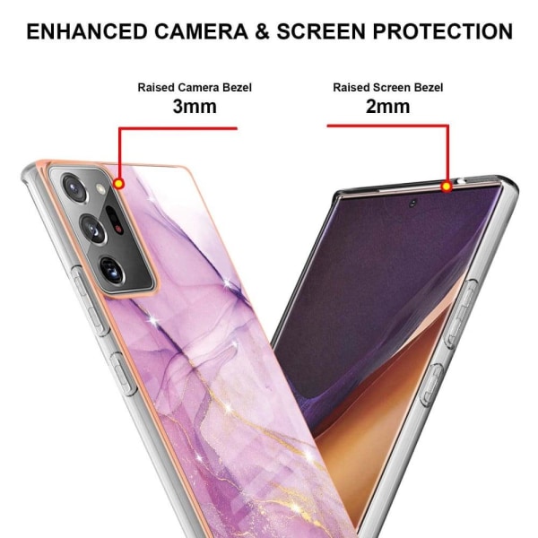 Marble Samsung Galaxy Note 20 Ultra Suojakotelo - Pinkki Marble Pink
