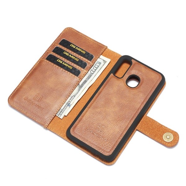 DG.MING Samsung Galaxy A40 2-i-1 Wallet Etui - Brun Brown