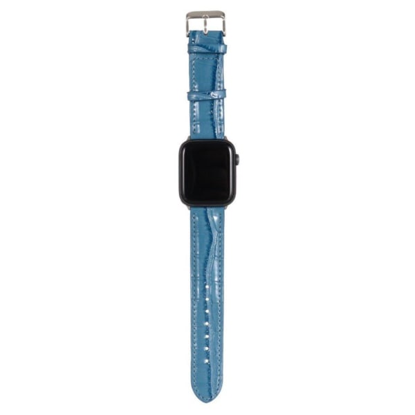 Apple Watch Series 5 / 4 44mm læderetui med krokodillemønster - Blue