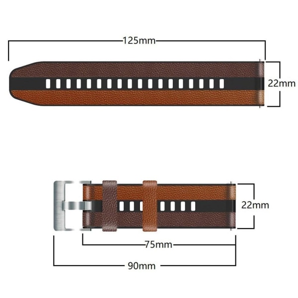 22mm Yleisvärinen silikoninen kellohihna - Musta / Valkoinen / Punainen Multicolor