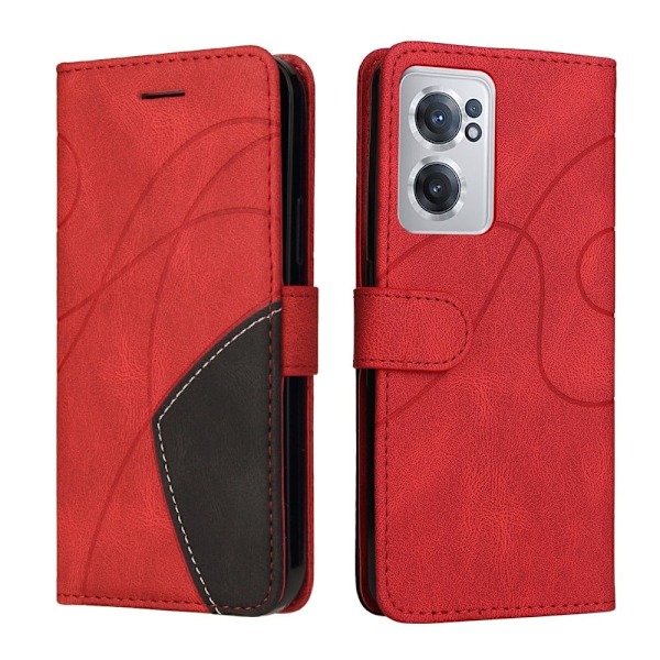 Teksturoitu nahkakotelo hihnalla OnePlus Nord CE 2 5G - Punainen Red