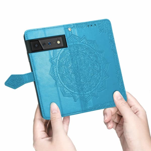 Mandala Google Pixel 6 Flip Etui - Blå Blue
