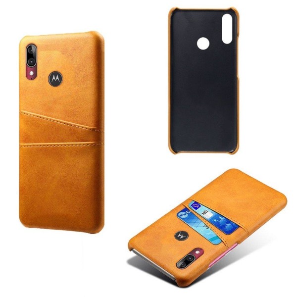 Motorola Moto E6 Plus skal med korthållare - Orange Orange