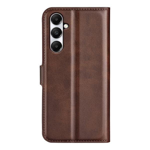Hållbart konstläder Samsung Galaxy A05s fodral med plånbok - Brun Brun