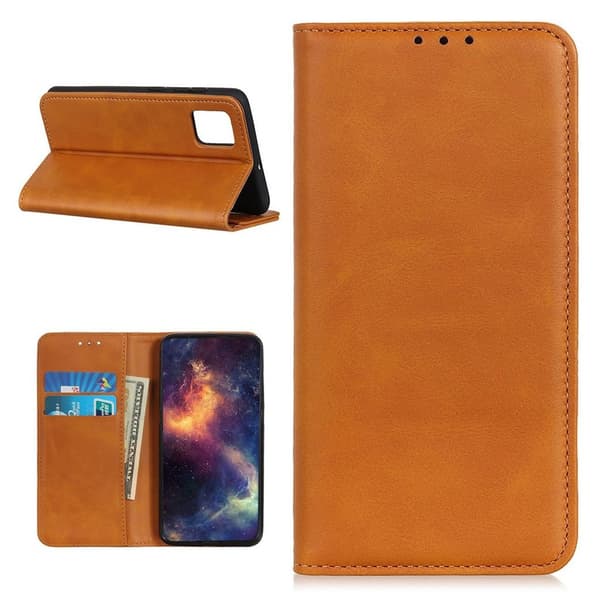 Lompakko-style Aitoa Nahkaa Läppäkotelo For OnePlus 8T - Ruskea Brown