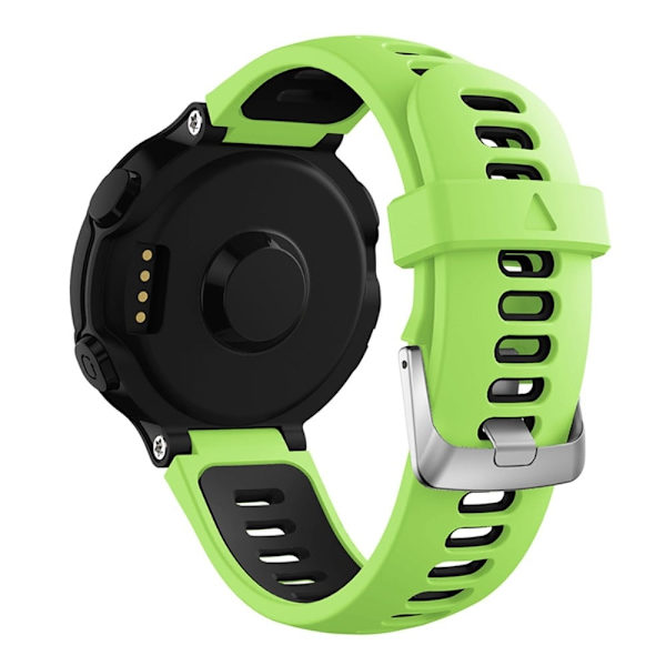 Silikoninen kellohihna hopeisella soljella Garmin Forerunner -kelloon - Vihreä / Musta Green