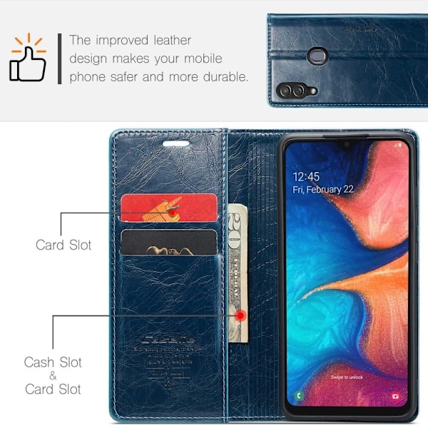 CaseMe Samsung Galaxy M10s / A20 / A30 Smooth Etui - Blå Blue