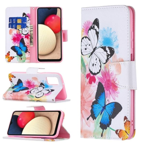 Wonderland Samsung Galaxy A03s flip etui - Sommerfugle Multicolor