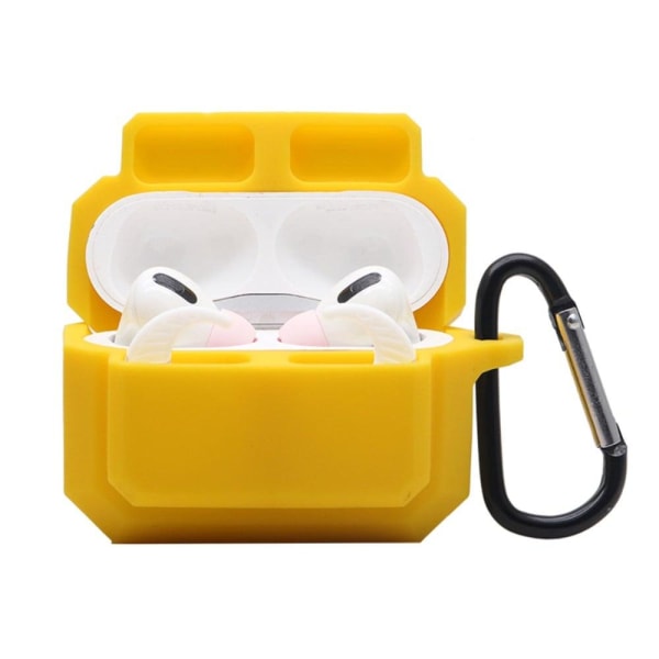 3-in-1 AirPods Pro silicone case with ear tip + carabiner - Yell Yellow