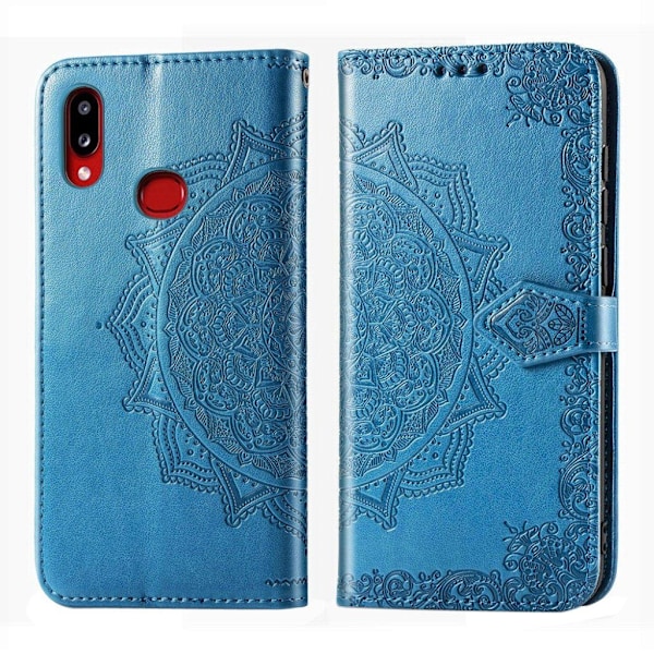Mandala läder Samsung Galaxy A10s fodral - Blå Blå