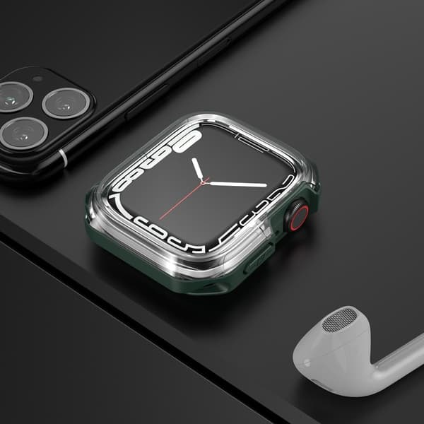 Apple Watch (41mm) kaksivärinen suojus - Läpinäkyvä / Vihreä Green