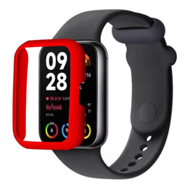 Xiaomi Smart Band 8 Pro Klockfodral Hårt stötsäkert ramhålat skydd - Röd Röd