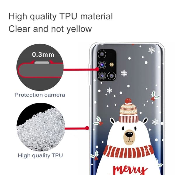 Juletaske til Samsung Galaxy M31s - Sne Og Bjørn White