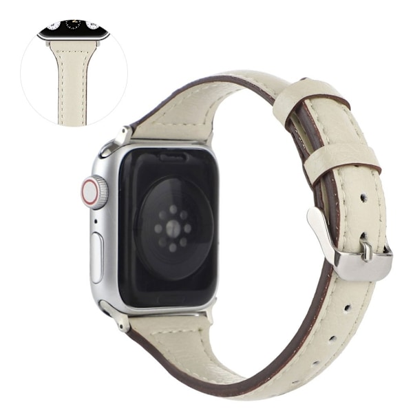 Apple Watch 40 mm urrem i litchi-teksturlæder - Hvid White