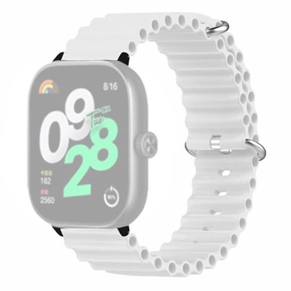 Xiaomi Redmi Watch 4 Silikone urrem med legeringsstik - Hvid White