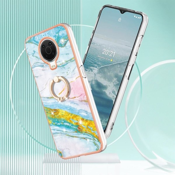 Marmormotiv Nokia C10 / Nokia C20 skal - Grön Och Gul Marmor Dis multifärg