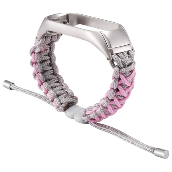 Xiaomi Mi Smart Band 4 / 3 nylon justerbart klockarmband med dragsko - Khaki / Rosa Rosa