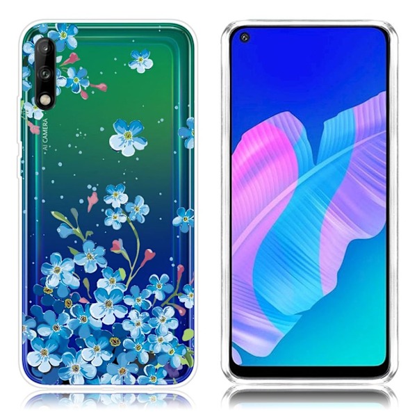 Deco Huawei P40 Lite E Cover - Blå Blomst Blue