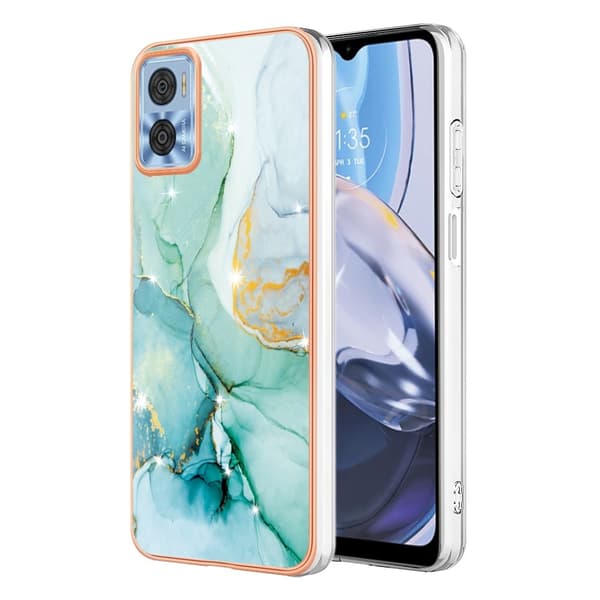 Marble Motorola Moto E22 / E22i Etui - Grønn Klinkekule Green