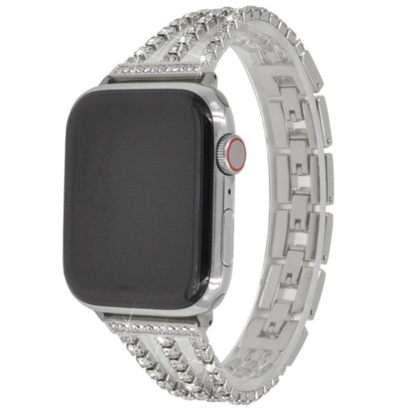 Apple Watch Series 5 44mm strassikivinen kellonauha - Hopea Silver grey