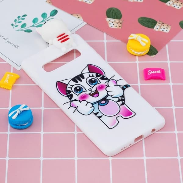Samsung Galaxy S10 3D sødt dukke mønstret etui - Tiger Multicolor