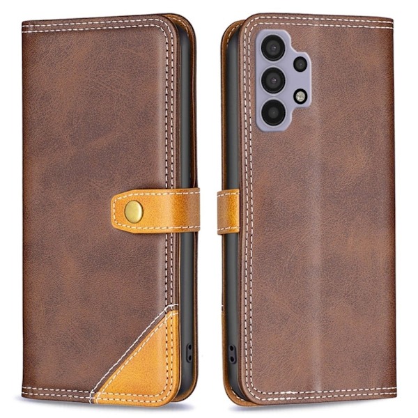BINFEN kaksivärinen nahkakotelo Samsung Galaxy M32 5G / Samsung Galaxy A32 5G - Kahvi Brown