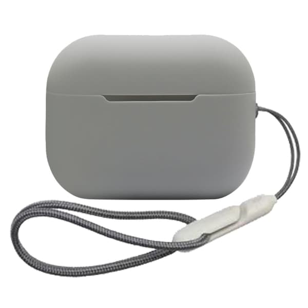 AirPods Pro 2 silikonikotelo, jossa on kaulanauha - Harmaa Silver grey