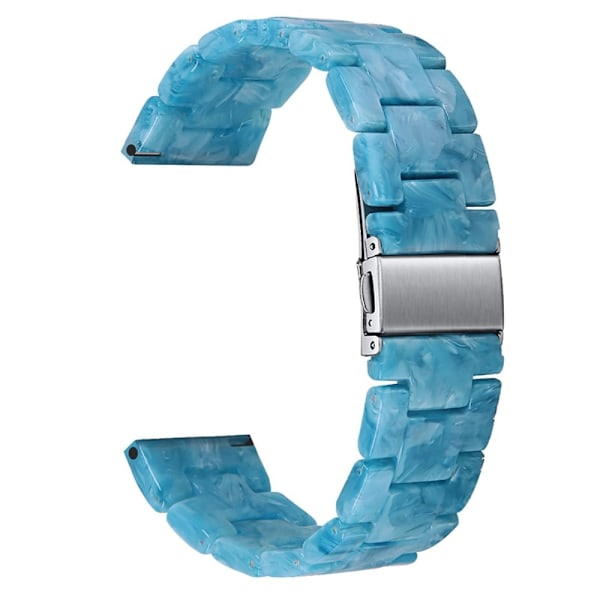 22 mm stilfuld urrem i resin til Fossil-ur - Marmorblå Blue