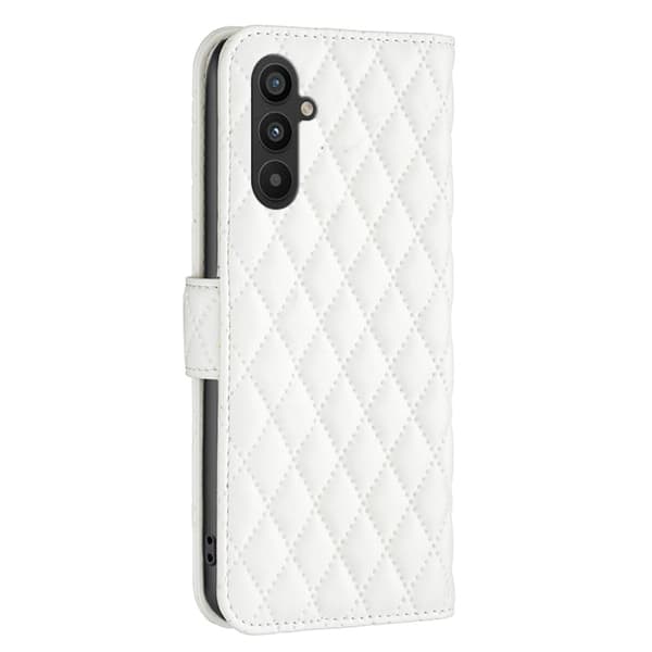 Rombemønster, matt flip-deksel for Samsung Galaxy A34 5G - Hvit White