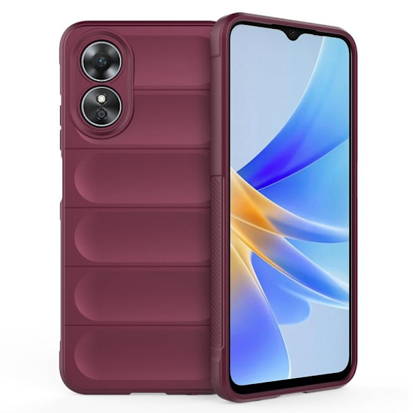 Mjukt greppformat Oppo A17 skal - Vinröd Röd