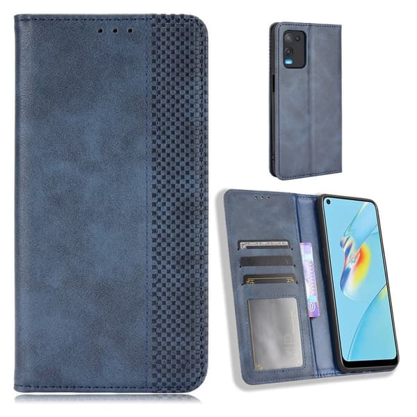 Bofink Vintage Oppo A54 lærveske - Blå Blue