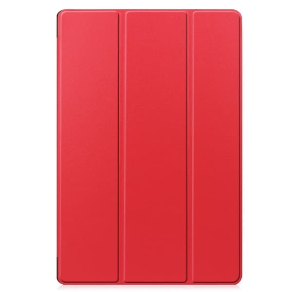 Samsung Galaxy Tab S7 FE tri-fold læder flip taske - Rød Red