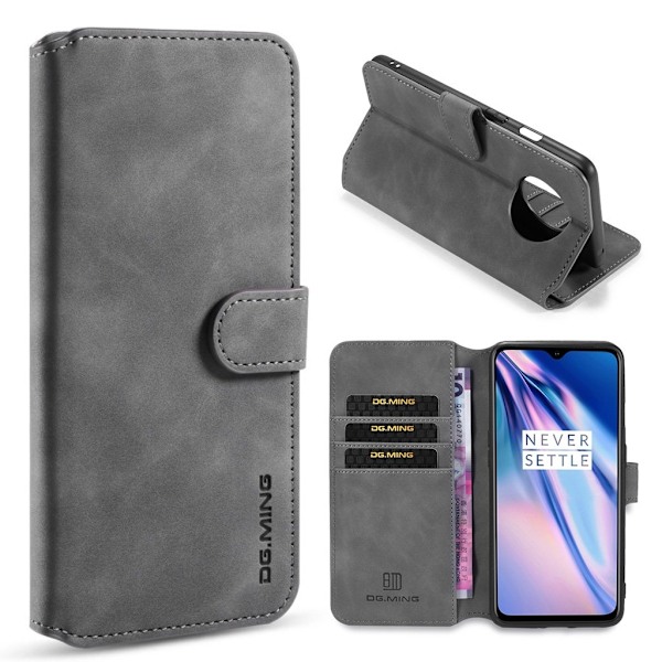 DG.MING OnePlus 7T Retro Etui - Grå Silver grey