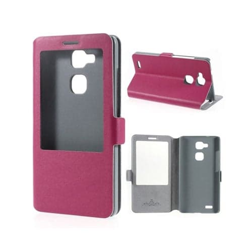 Doormoon (Varm rosa)  Huawei Ascend Mate 7 Lær Flipp Etui Pink