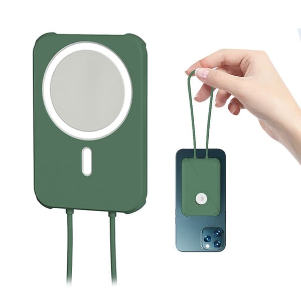 Apple MagSafe Charger silikone cover i rustningsstil - Sortliggrøn Green